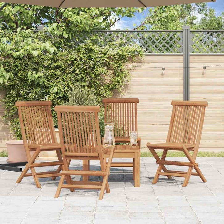 vidaXL Set van 4 opklapbare stoelen voor tuin en buiten,, Jardin & Terrasse, Chaises de jardin, Envoi