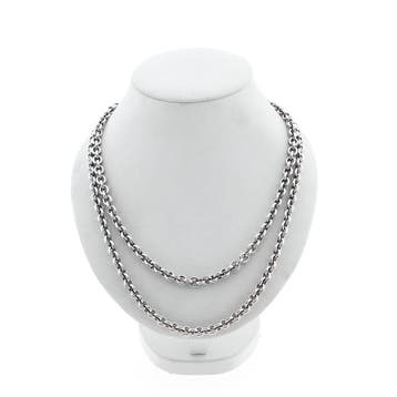 Massief zilveren ankerschakel ketting, Handtassen en Accessoires, Kettingen, Ophalen of Verzenden, Gebruikt, Zilver, Zilver