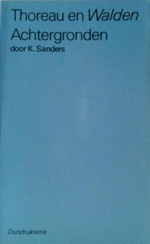 Thoreau en walden - Sanders, Boeken, Gedichten en Poëzie, Verzenden