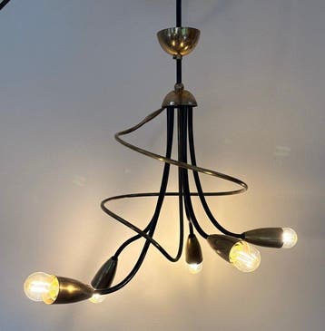Kroonluchter - Verguld messing - Lustre Vintage Tornado