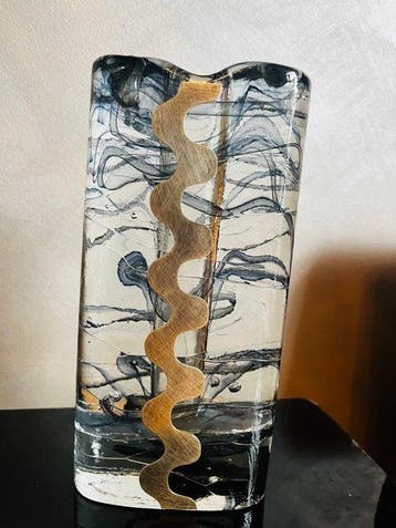 cassetti firenze - claude cuny - Vase - Cristal, Argent 800, Antiquités & Art