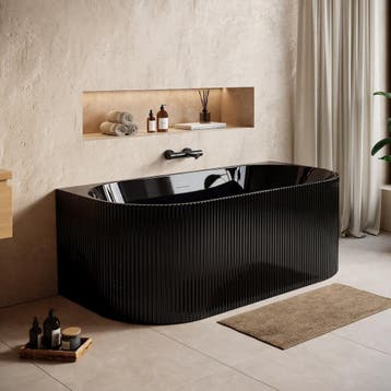 Ligbad Havana  170 x 80 x 58 cm Half Vrijstaand Bad Zwart, Verzenden, Nieuw