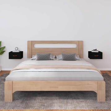 vidaXL Nachtkastjes 2 st wandgemonteerd 40x29,5x22 cm zwart, Huis en Inrichting, Verzenden, Nieuw