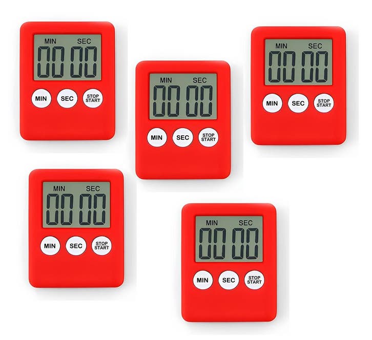 Set van 5 digitale timers, kookwekkers, alarmklokken rood, Doe-het-zelf en Bouw, Gereedschap | Overige machines, Nieuw, Verzenden