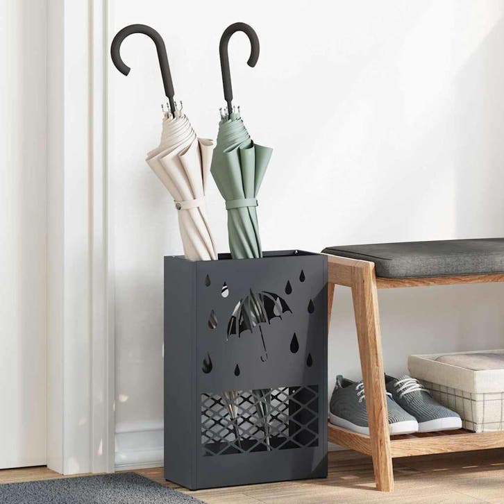 vidaXL Opslaghaak & Rek Antraciet 28 x 12 x 41 cm Staal, Maison & Meubles, Accessoires pour la Maison | Porte-parapluies, Envoi