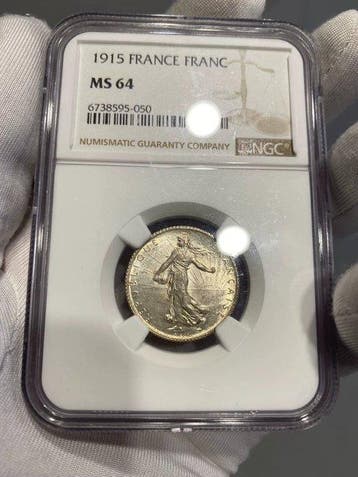 Frankrijk. 1 Franc 1915 Semeuse. NGC MS64 (Zonder