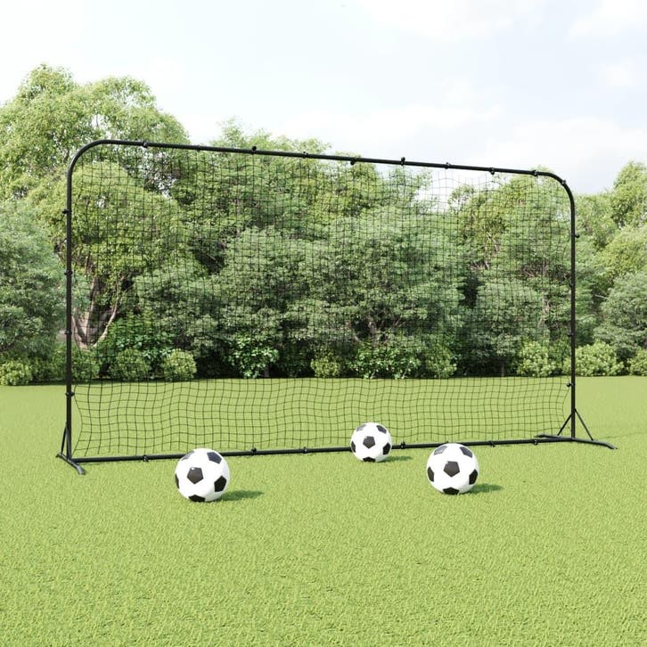 vidaXL Voetbal rebounder 366x90x183 cm HDPE zwart, Sports & Fitness, Football, Envoi