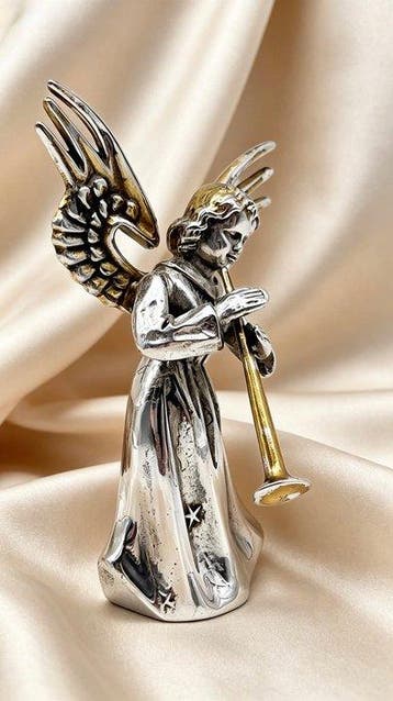 Figuur - Angel en plata dorada - .915 zilver