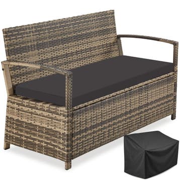 Wicker-tuinbank Vecchia 2-zits, weerbestendig, opbergruimte, Verzenden, Nieuw