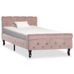 vidaXL Bedframe fluweel roze 90x200 cm, Verzenden
