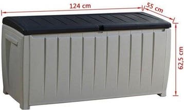 2dekans | Keter Novel Opbergbox - 340L - 124x55x62.5cm -, Ophalen of Verzenden, Nieuw