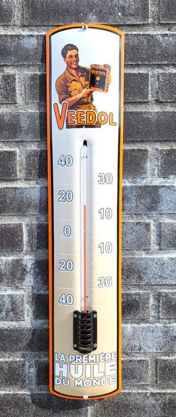 Emaille thermometer - Veedol, Verzamelen, Verzenden, Nieuw