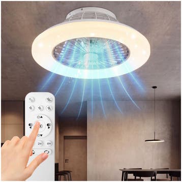 Plafondlamp met ventilator Storm, dimbaar, achteruitloop, Verzenden, Nieuw