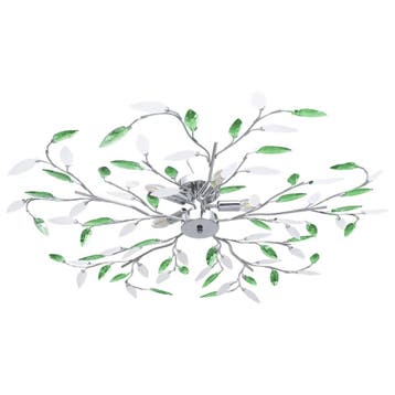 vidaXL Plafondlamp met acryl kristallen bladarmen voor 5xE14, Verzenden, Nieuw