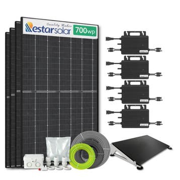Zonnepanelen pakket voor platdak - 2.8 kW - 4x 700, Ophalen of Verzenden