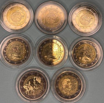 Luxemburg. 2 Euro 2023/2025 (8 coins) (Zonder minimumprijs)
