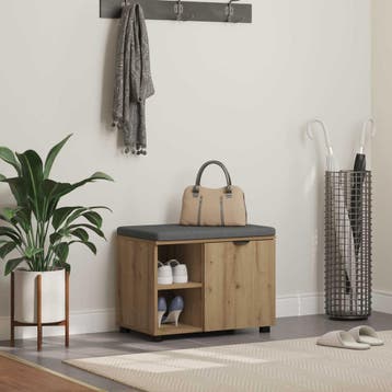 vidaXL Hallenbank Artisan Eik 60 x 38 x 46 cm Geengineerd, Verzenden, Nieuw