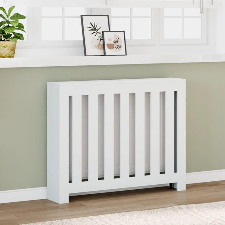 vidaXL Radiatorombouw 104x20x82 cm bewerkt hout wit, Bricolage & Construction, Chauffage & Radiateurs, Envoi