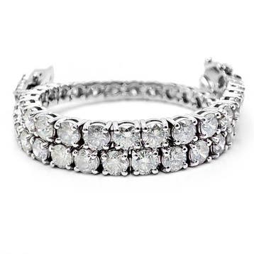 Zonder minimumprijs - Armband - 14 karaat Witgoud - 8.05ct.