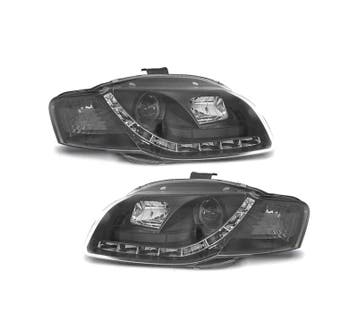 PHARES POUR AUDI A4 B7 04-07 DAYLIGHT FOND NOIR, Verzenden