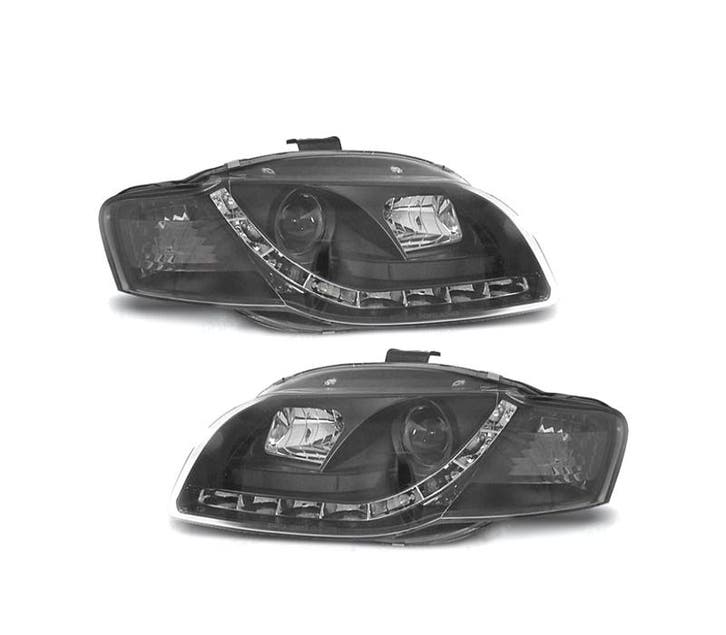 PHARES POUR AUDI A4 B7 04-07 DAYLIGHT FOND NOIR, Autos : Pièces & Accessoires, Éclairage, Envoi