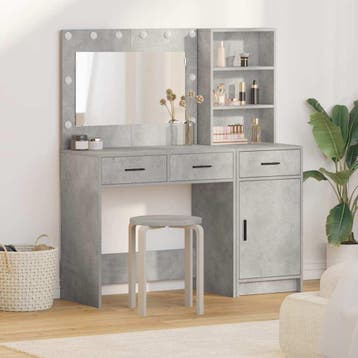vidaXL Kaptafel 2 st Grijs 78,5 x 41 x 135 cm Bewerkt hout, Maison & Meubles, Verzenden