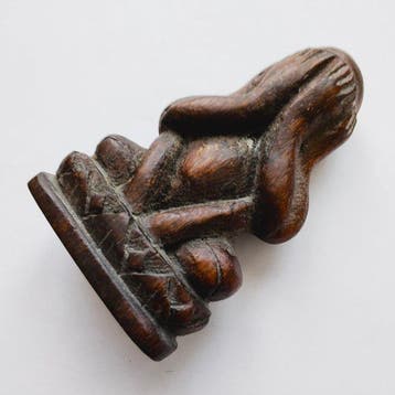 Oud-Indochinese Hout No See Evil Boeddha-kralentalisman -