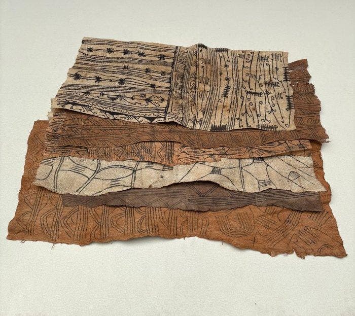 6 × Bark Cloth - Mbuti - République démocratique du Congo, Antiquités & Art, Art | Art non-occidental
