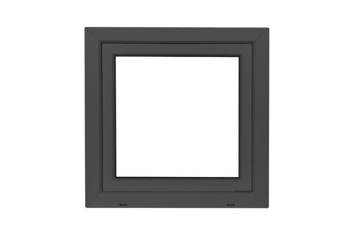 PVC kiep b60xh60 cm Antraciet, Doe-het-zelf en Bouw, Glas en Ramen, Dubbelglas, Nieuw, Gevelraam of Ruit, Minder dan 80 cm, Minder dan 80 cm