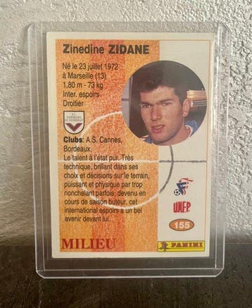 1994 Panini Official Football Cards 1994 Zinedine Zidane 155