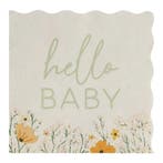 Babyshower Servetten Hello Baby 16st, Verzenden