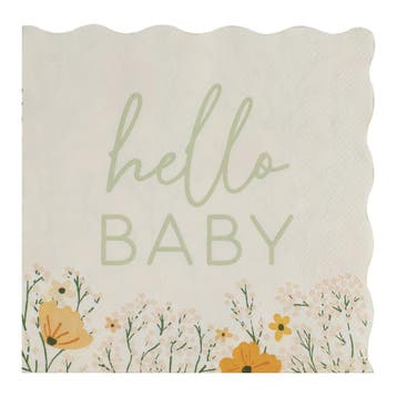 Babyshower Servetten Hello Baby 16st, Verzenden