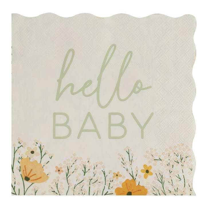 Babyshower Servetten Hello Baby 16st, Hobby & Loisirs créatifs, Articles de fête, Envoi
