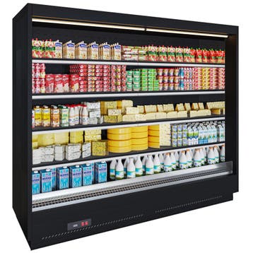Rek, Display Perfo B43 x D23 x H142cm, geel, Nieuw