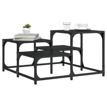 vidaXL Salontafel 68x68x40 cm bewerkt hout zwart, Huis en Inrichting, Tafels | Salontafels, Verzenden, Nieuw