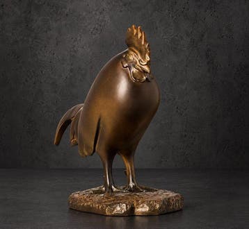 Figurine - Mooie haan, bronskleurig - Résine