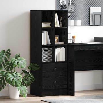 vidaXL Highboard met lade Zwart Eiken 45,5 x 34 x 127 cm, Verzenden