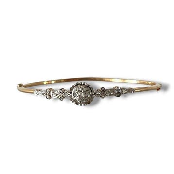 Armband - 18 karaat Geel goud, Platina - 0.30ct. tw. Diamant