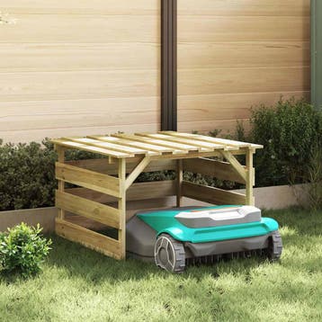 vidaXL Grasmaaier Garage Bruin 84 x 80 x 56 cm, Verzenden
