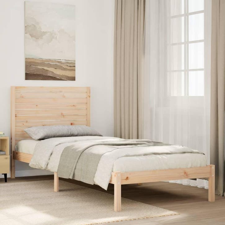 vidaXL Bedframe extra lang zonder matras massief hout 90x210, Maison & Meubles, Chambre à coucher | Lits, Envoi
