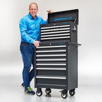 Datona Gereedschapswagen set 16 laden - zwart - Datona, Ophalen of Verzenden, Nieuw