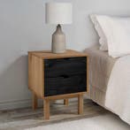 vidaXL Nachtkastje OTTA Zwart 45 x 39 x 57 cm Massief, Huis en Inrichting, Slaapkamer | Nachtkastjes, Verzenden, Nieuw
