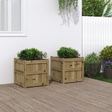 vidaXL Plantenbakken 2 st cm geïmpregneerd hout, Verzenden, Nieuw