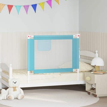 vidaXL Bedhekje peuter 100x25 cm stof blauw, Verzenden