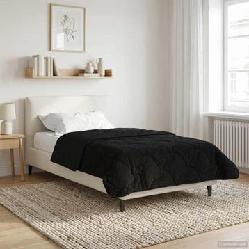 vidaXL Zomer Deken Zwart 135 x 200 cm Microvezel en Teddy, Verzenden, Nieuw