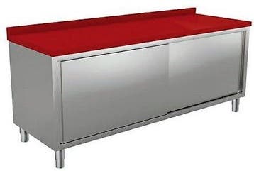 Polyethylene werk/snijtafel met schuifdeuren, Snijtafel 70cm