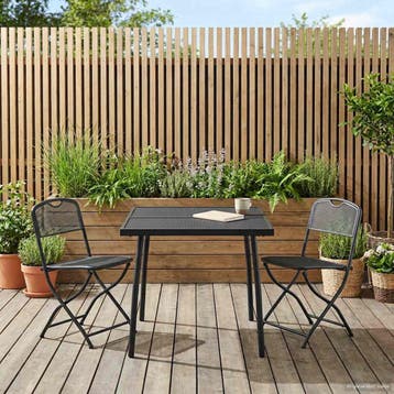vidaXL Buitenmeubels set 3 pcs Antracietkleurig Ijzer en, Verzenden, Nieuw
