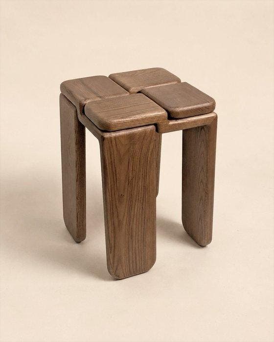 Luis Gimeno - Tabouret - Bois de frêne massif - Tabouret /, Antiek en Kunst, Kunst | Designobjecten