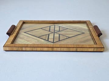 Vintage Bauhaus / Mid-Century Modern Bamboo Serving Tray –