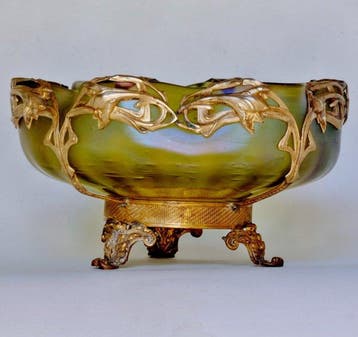 Marcel Bing - Tafelmiddenstuk - glas en messing - Art, Antiek en Kunst